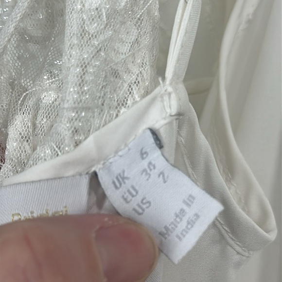 ASOS Bridal BOHO Elizabeth Wedding Gown Beaded Bodice size 2 - Picture 8 of 12